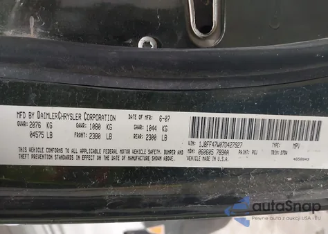 2007 Jeep Compass Sport z USA, uszkodzony, nr VIN 1J8FF47W07D427927